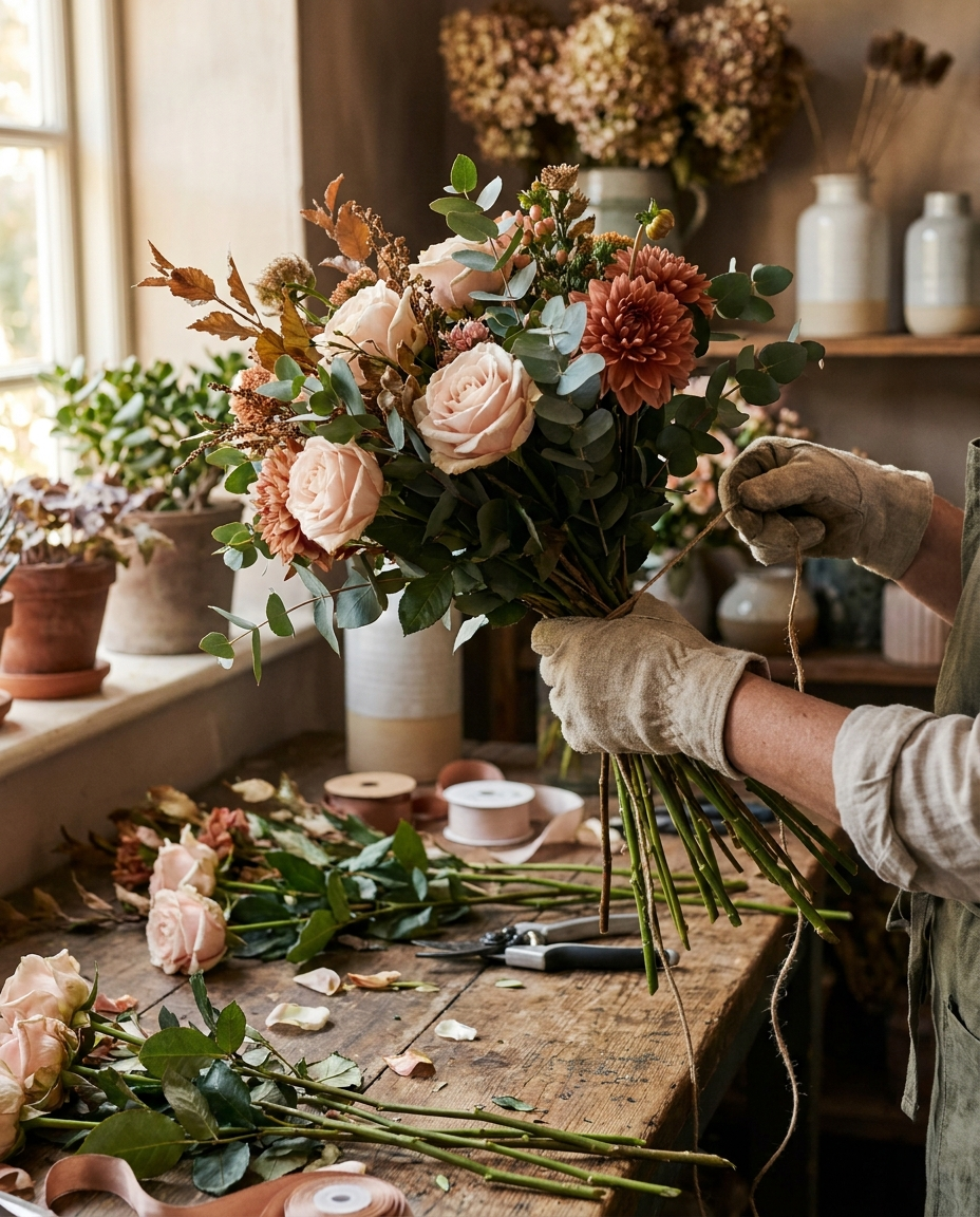 Sfeerbeeld van de bloemen en planten bij Bloemensteeg